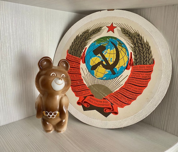Ours en peluche MISHA mascotte époque JO de Moscou 1980 ex URSS | Puces Privées