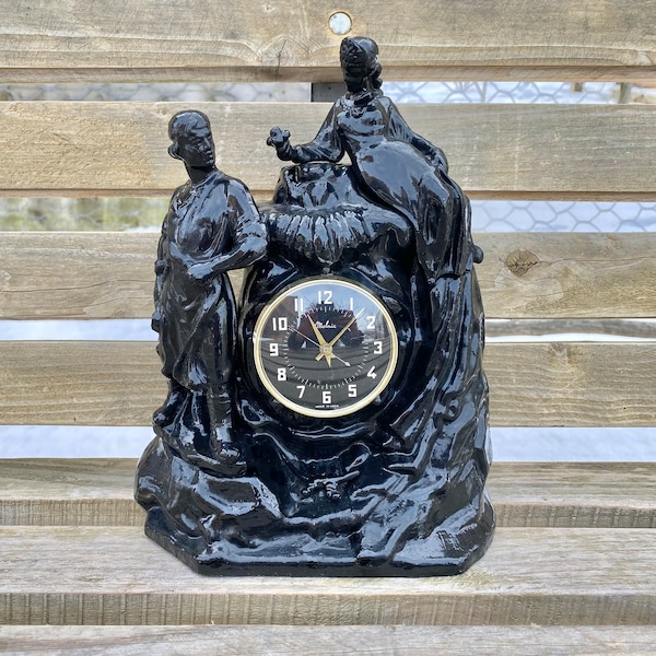 Mantel clock Molnija. Interior clock. Tales Bazhov. Mistress Copper Mountain. Molnija clock. Rare black dial. Mechanical Clock. Table clock