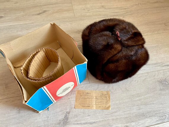 Rare 80 Vintage Real Fur hat,Hat man/woman,Hat wit