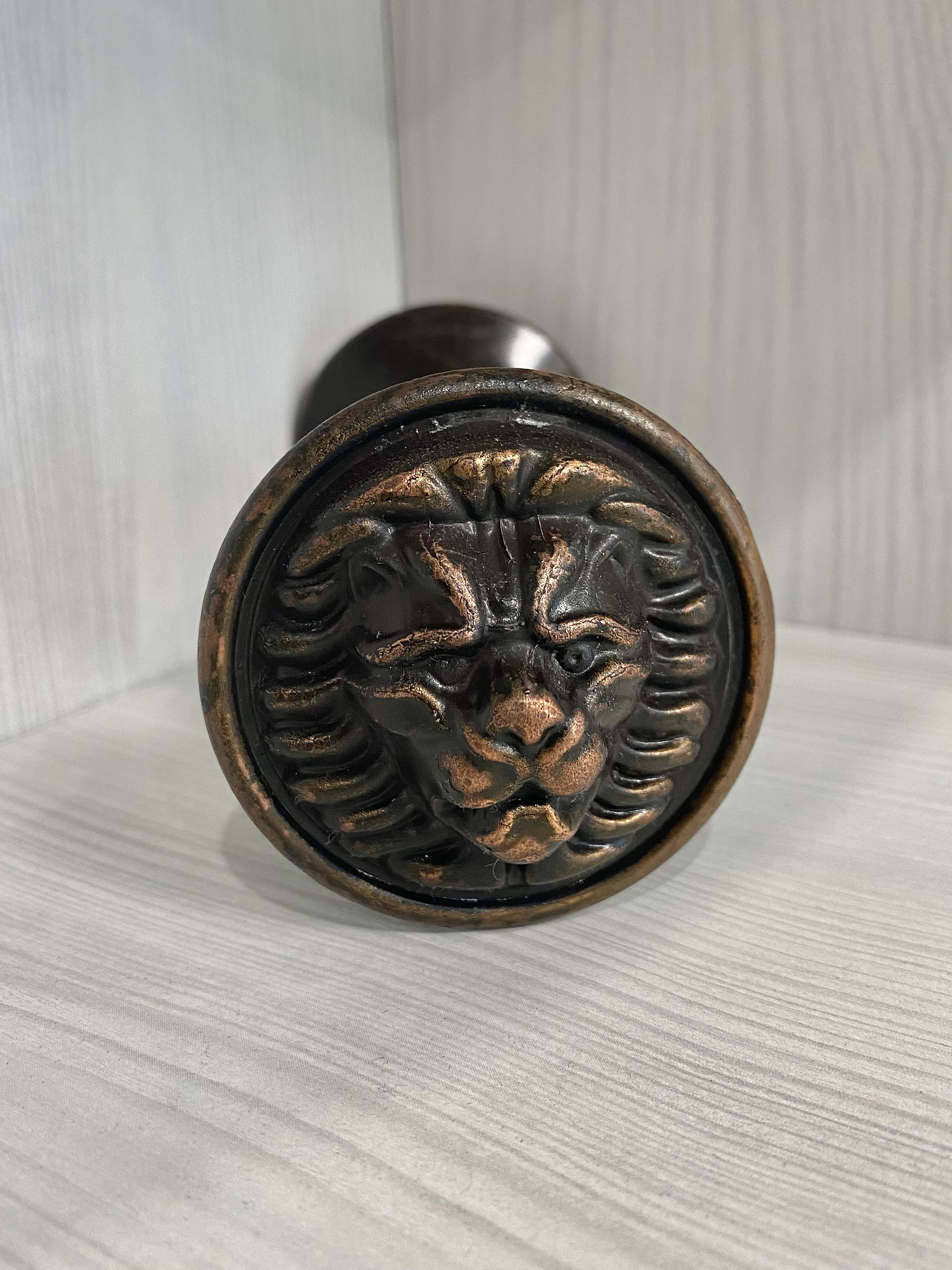 Vintage metal door handles Lion Lion head handles Old door Etsy