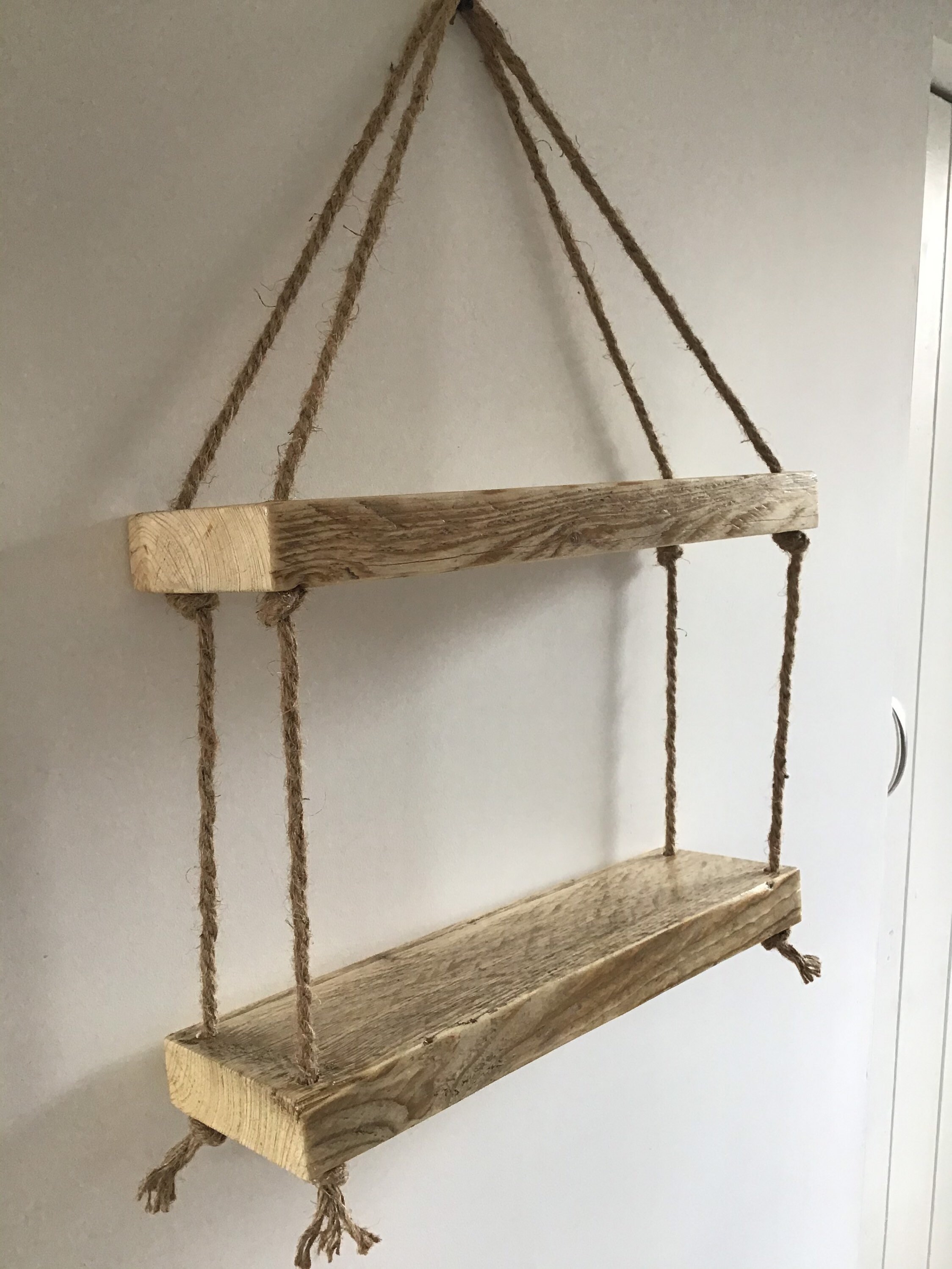 Rope Shelf Hanging shelf Double Rope Shelf Bathroom Shelf Etsy