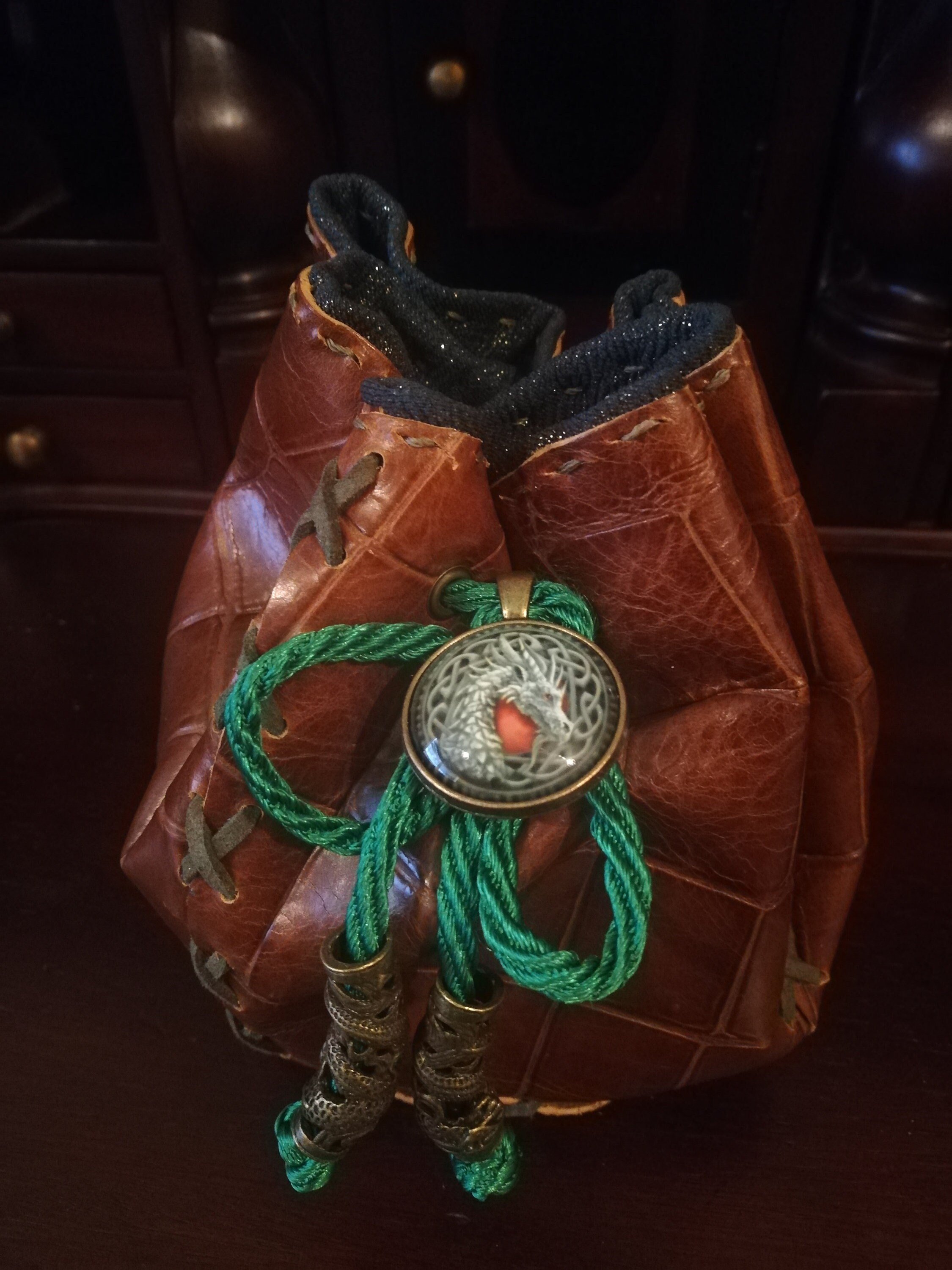Handmade Real Leather Dice Bag OOAK Etsy