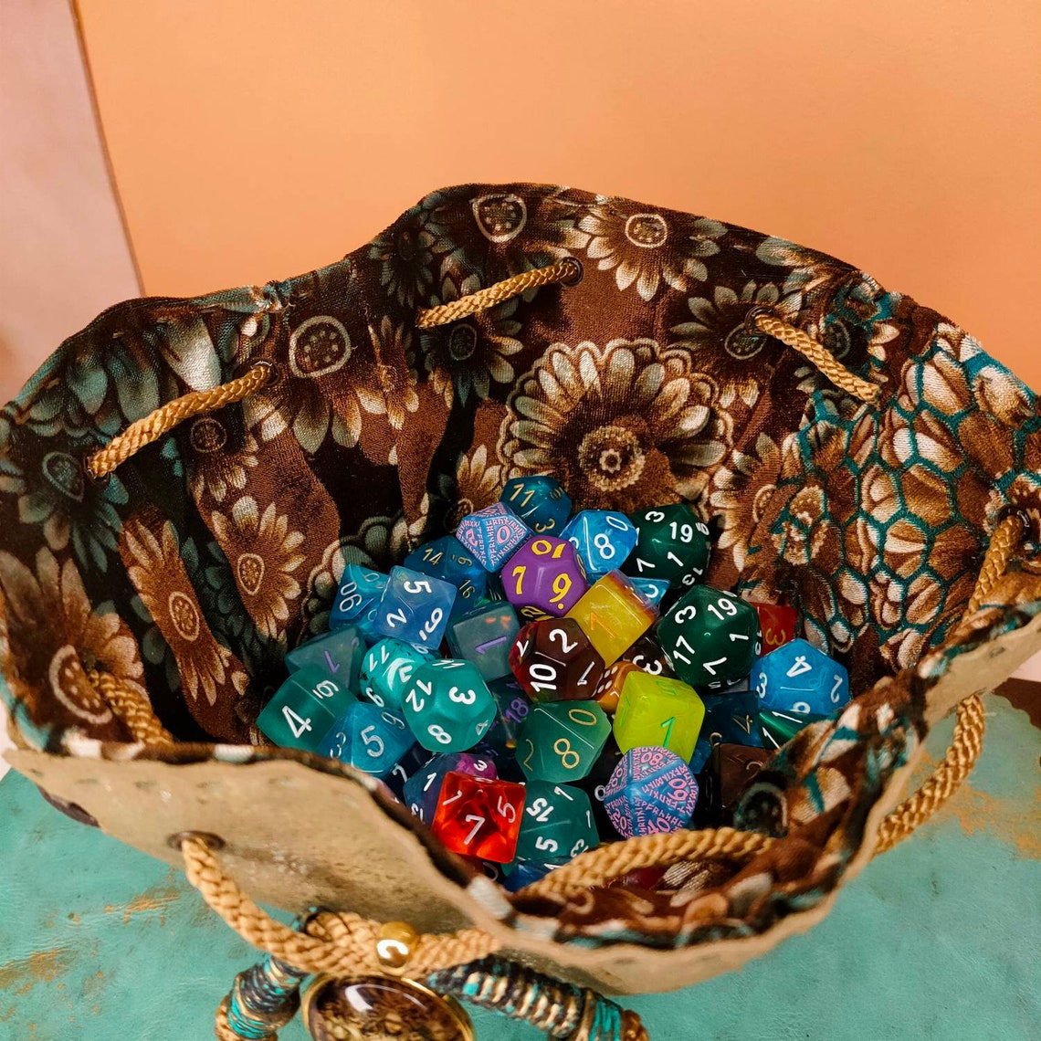 Handmade Real Leather Dice Bag OOAK Etsy