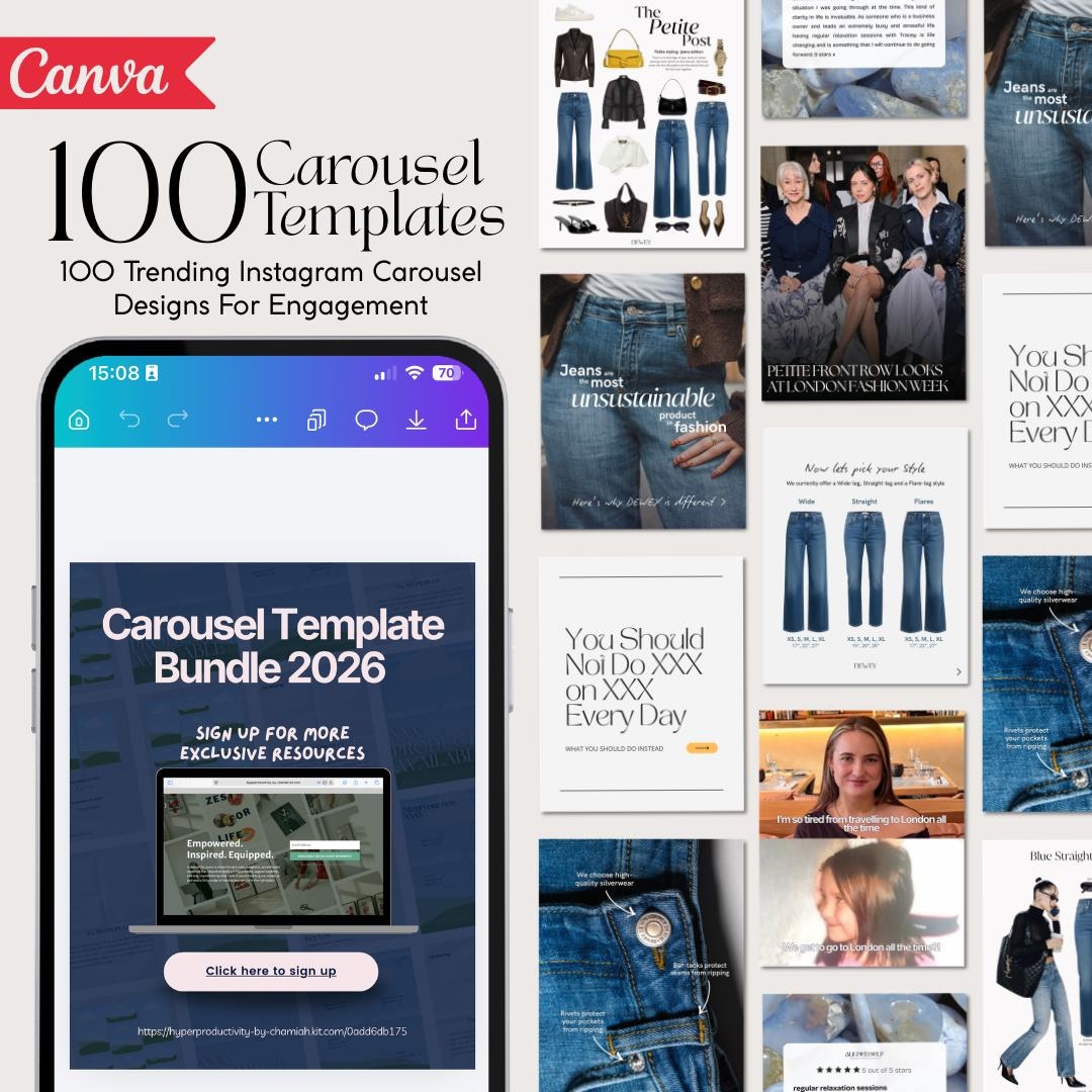 100 Instagram Carousel Templates 2026 | Editable Canva Posts Layouts ...