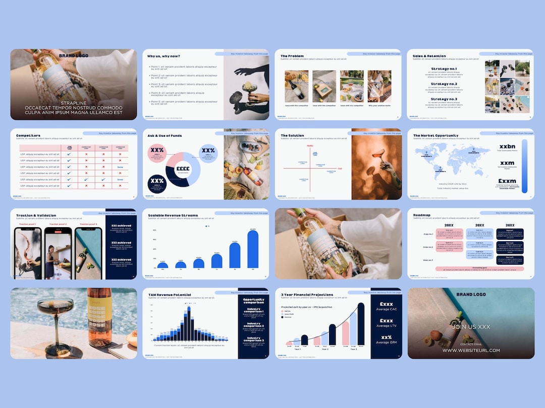 Deck Format Startup Pitch Deck Template | Editable Canva + Powerpoint Files, 16 ...
