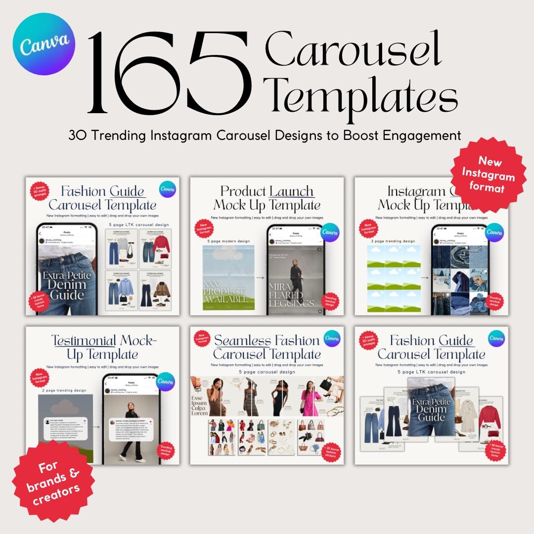 165 Instagram Carousel Templates | Editable Canva Posts Layouts ...