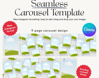 Seamless Instagram Polaroid Carousel Template | Canva Trending Frame Layouts for Social Media Managers, Fashion Designers, Brands