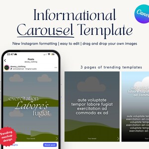 Informational Instagram Carousel Template | Educational Canva Trending Layouts for Social Media Managers, Designers, Brands, Businesses