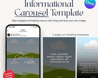Informational Instagram Carousel Template | Educational Canva Trending Layouts for Social Media Managers, Designers, Brands, Businesses