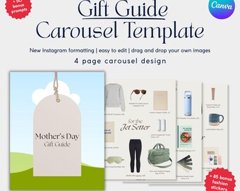 Gift Guide Carousel Instagram Template | Canva Trending LTK Layouts for Social Media Managers, Fashion Designers, Brands, Businesses