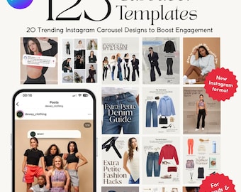 125 Instagram Carousel Templates | 20 Editable Canva Posts Layouts | Trending Social Media Manager Bundle | PDF Catalogue of Designs | PLR