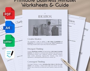 Business Vision Guide: Printable Mindset Worksheets (A4/US Letter) (PDF)