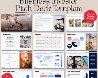 Startup Pitch Deck Template | Editable Canva + PowerPoint Files, 16 Slides of Proven Layouts for Businesses, Brands, Tech Start Ups