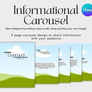 Informational Instagram Carousel Template | Educational Canva Trending Layouts for Social Media Managers, Designers, Brands, Businesses
