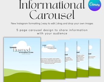 Informational Instagram Carousel Template | Educational Canva Trending Layouts for Social Media Managers, Designers, Brands, Businesses