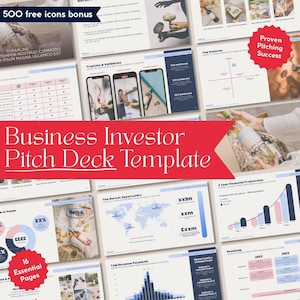 Editable Business Pitch Deck Template for Startup Presentations, Award-Winning Minimal Business PowerPoint, Canva Presentation Template