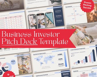 Startup Pitch Deck Template | Editable Canva + PowerPoint Files, 16 Slides of Proven Layouts for Businesses, Brands, Tech Start Ups
