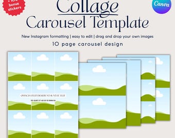 Trending Collage Carousel Instagram Template | Canva Trending Grid Layout for Social Media Managers, Fashion Designers, Brands, Businesses