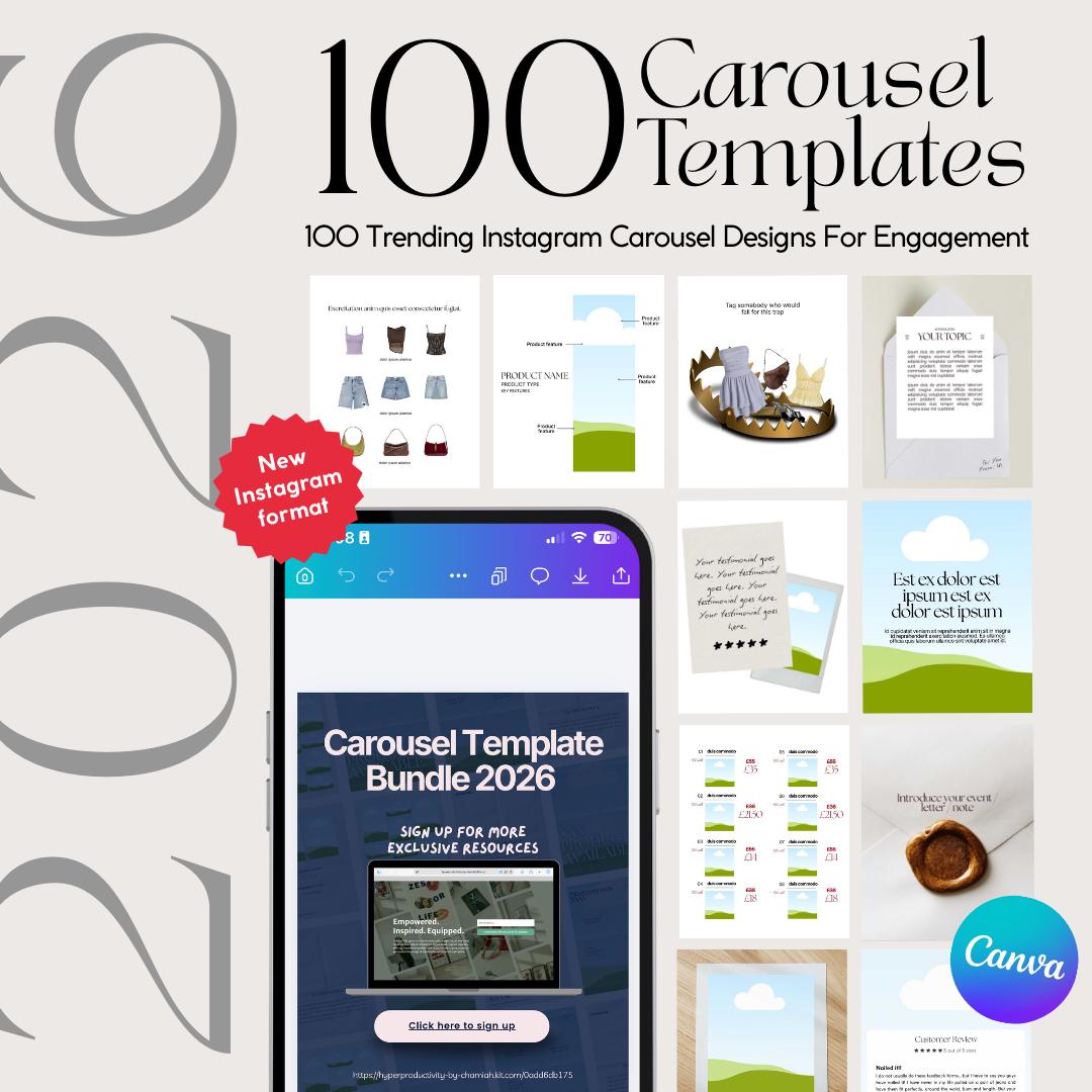 100 Instagram Carousel Templates 2026 | Editable Canva Posts Layouts ...