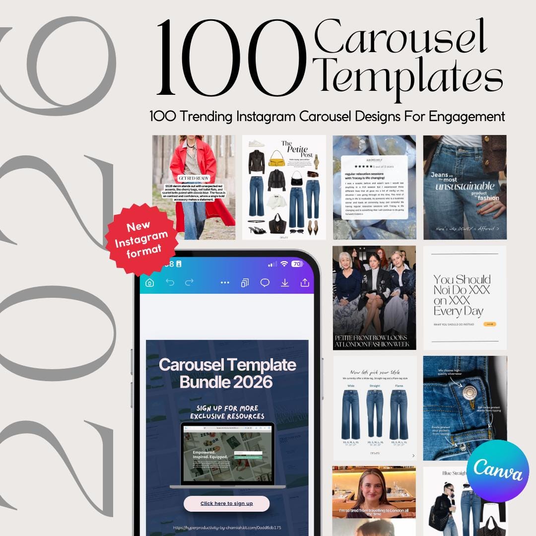 100 Instagram Carousel Templates 2026 | Editable Canva Posts Layouts