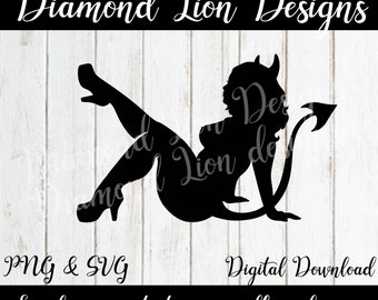 Sexy Devil Woman Silhouette︱Demon Woman︱Demon︱Devil Girl︱Halloween︱Sexy Silhouette︱SVG︱PNG︱Vector︱Clipart︱Instant Download︱Digital︱