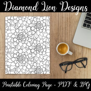 Floral Coloring Page︱Floral︱Flowers Coloring︱Printable Coloring Page︱Adult Coloring Page︱Coloring Book