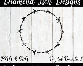 Simple Barbed Wire︱Wired Fence︱Barb Wire︱Spiked Wire︱Thorns︱Vines︱Wreath︱SVG︱PNG︱Instant Download︱Digital︱Clipart︱Vector︱