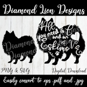 Download Alaskan Malamute Silhouette Svg Png All You Need Is Love And A Etsy