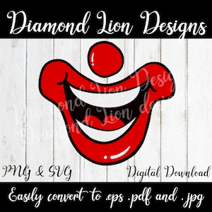Clown Mouth︱Face Mask Design︱SVG︱PNG︱Laughing Clown︱Digital Download︱Mask Mouth Design︱Funny Clown Mouth︱