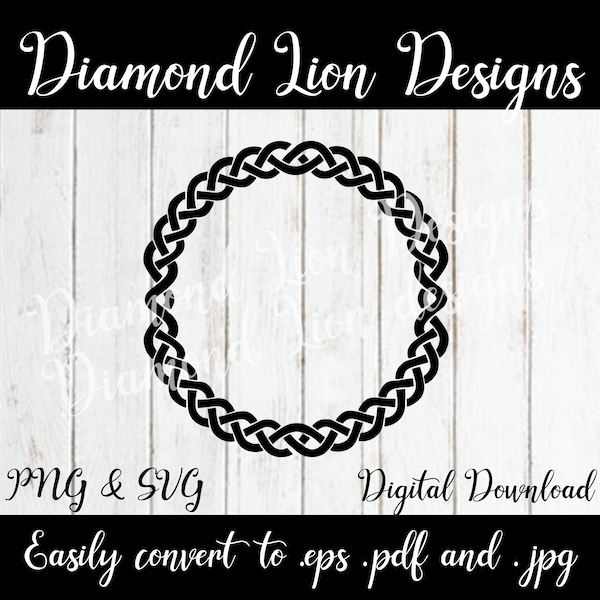 Celtic Knot Circle Border︱Circle︱Welcome Sign︱Rope Border︱Monogram︱SVG︱PNG︱Instant Download︱Digital︱Clipart︱Vector︱