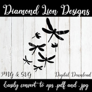 Group Of Dragonflies︱Dragonfly︱Dragonflies︱Sunflower︱Flower︱Sun︱Loving︱SVG︱PNG︱Instant Download︱Digital︱Cricut cut file︱Vector︱Clipart︱
