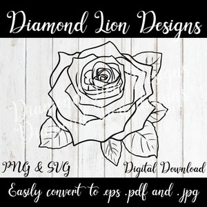 Rose︱Flower︱Petals︱Thorns︱Outline︱SVG︱PNG︱Vector︱Clipart︱Instant Download︱Digital︱