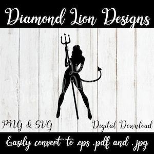 Sexy Teufel Frau Silhouette – Dämonin – Dämon – Teufelsmädchen – Halloween – Sexy Silhouette – SVG – PNG – Vektor – Clipart – Sofort Download – Digital