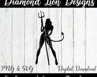 Sexy Devil Woman Silhouette︱Demon Woman︱Demon︱Devil Girl︱Halloween︱Sexy Silhouette︱SVG︱PNG︱Vector︱Clipart︱Instant Download︱Digital︱