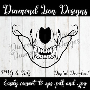 Canine Skull Mouth︱Dog Skull Mouth︱SVG︱PNG︱Digital Download︱Face Mask Design︱Mouth for Face Mask︱Skull