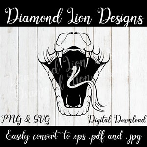 Snake Mouth︱Viper Mouth︱SVG︱PNG︱Digital Download︱Face Mask Design︱Mouth for Face Mask︱Snake With Mouth Open︱