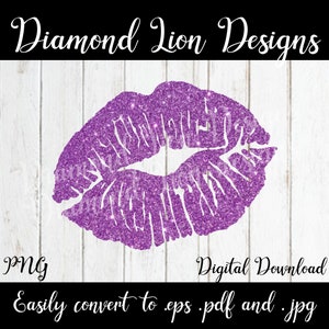 Lila Glitzer Lippen Silhouette︱Sexy Lippen︱Rote Lippen︱Licking Lips︱Mask Lips︱Heiße Lippen︱SVG︱PNG︱Clipart︱Vector︱