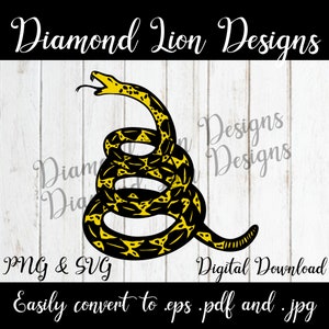 Gadsden Schlange — Don&#39;t Tread On Me — Gelbe Flaggenschlange — Amerika — SVG — PNG — Design — Schlangendesign —