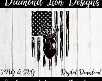 Distressed American Flag︱Tattered Flag︱Deer Silhouette︱American Flag with Deer︱Distressed Flag with Deer︱Hunting Flag︱Father&#39;s Day︱