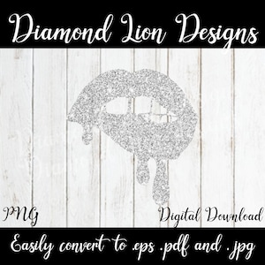 Silver Glitter Dripping Lips Silhouette︱Sexy Lips︱Red Lips︱Licking Lips︱Mask Lips︱Hot Lips︱SVG︱PNG︱Clipart︱Vector︱