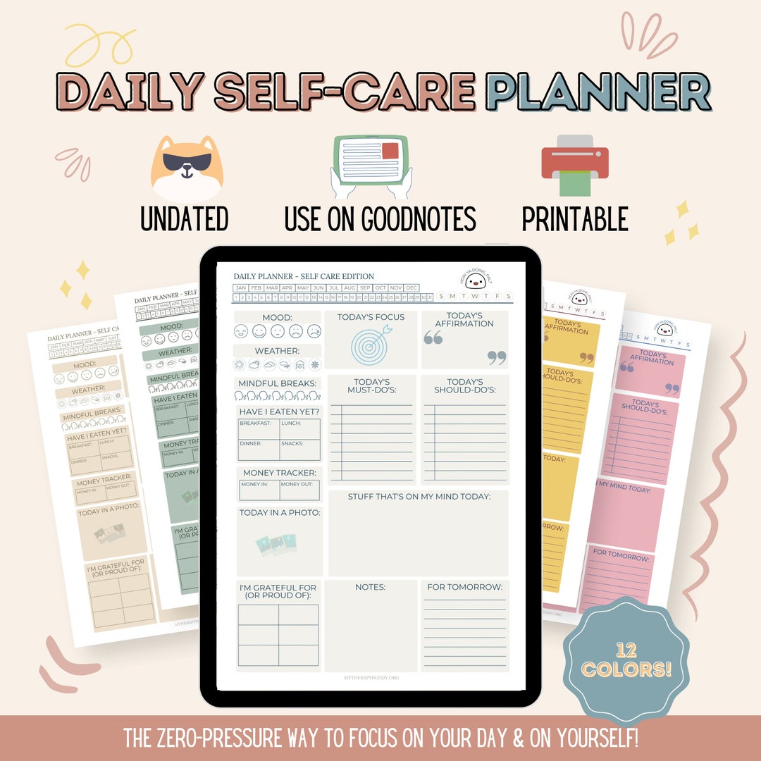 Self Care Planner, Daily Planner Printable, Wellness Journal Printable ...