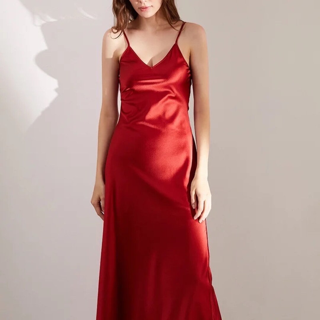 100% Mulberry Silk Women Full Slips Solid Lace Slip Dress