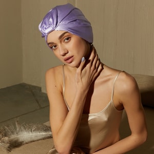 100% Mulberry Silk Caps | Silk Bonnets | Hair care | Beauty | Silk Turban- Sleep Hair Caps- Gifts for her- Womens turban pure silk bow style