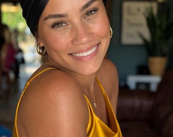 Silk Hair Turban| Luxury Pure silk  bonnet| 100% mulberry silk hair adjustable cap | Gift | silk hair wrap