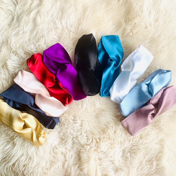 100% mulberry silk head bands 19 mm| twisted silk head bands| hair accessories | bridesmaids gifts | pure silk hair care