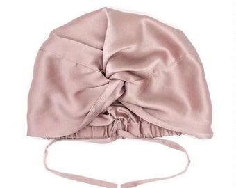 Silk Hair Turban| Luxury Pure silk  bonnet| 100% mulberry silk hair adjustable cap | Gift | silk hair wrap