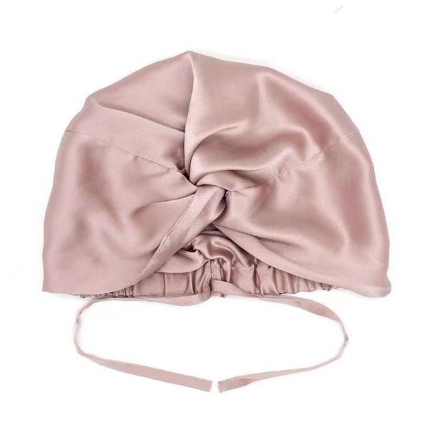 Turban en soie pour cheveux| Bonnet de luxe en pure soie | Casquette réglable 100 % soie de mûrier | Cadeau | enveloppement de soie