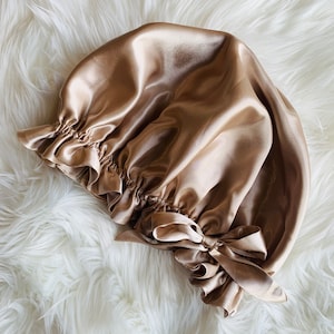 Satin series double layered satin silk hair cap bonnet| hair cap| sleep cap| gift