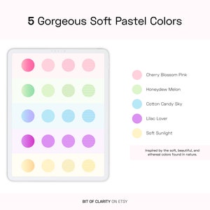 Pastel Digital Sticky Notes & Stickers for iPad/Tablet GoodNotes, Notability, Xodo GoodNotes Sticker Book Instant Download Minimalist image 2