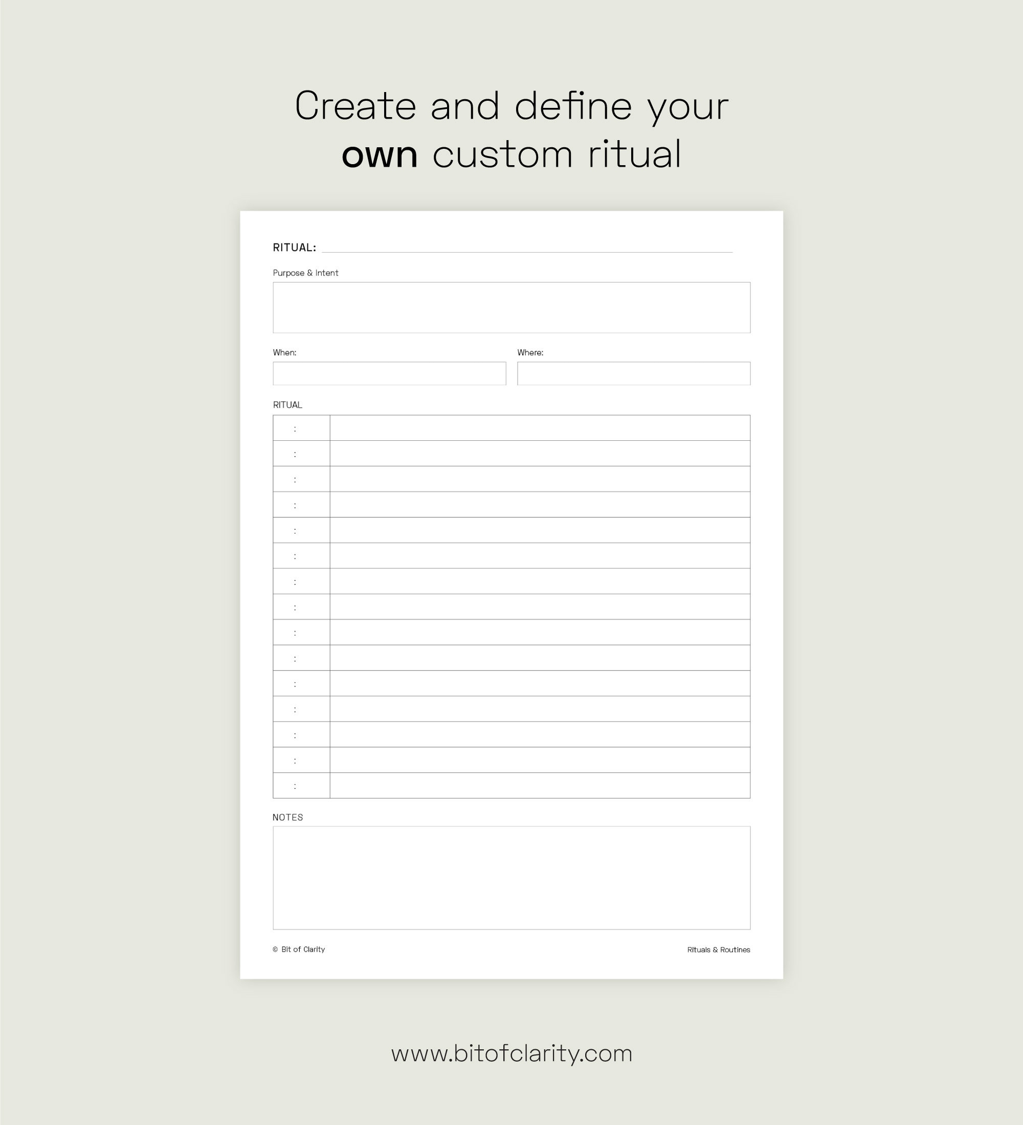 Daily Routine & Ritual Planner Printable Pack, A4 and Letter, Morning ...